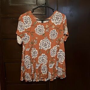 Forever 21 Babydoll top/rayon/fall colors